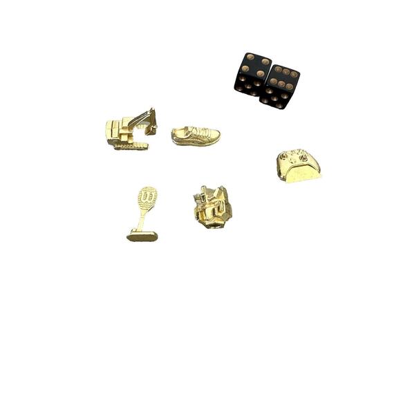 Monopoly - Empire Gold Edition Replacement Pieces 5 Tokens Movers Dice - Picture 2 of 2
